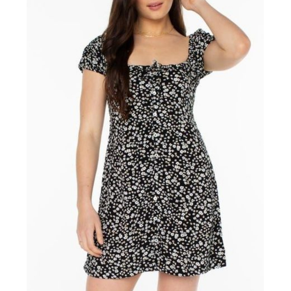 Roxy Women's Black Shelley Coast Floral Mini Dress - xs - Picture 2 of 11